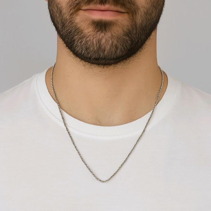 Chain White Gold Necklace 750K / Kalung Rantai Emas Putih 750K / Diamond Jewelry 426KMS086LS-HT