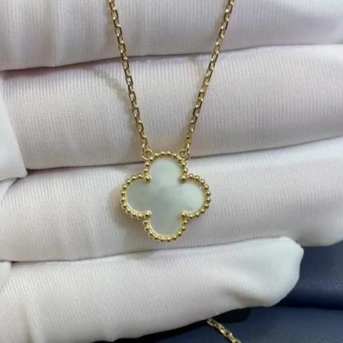 Kalung Vintage Clover MOP 18K Gold Diamond Jewelry-383KBD2000LS-HT