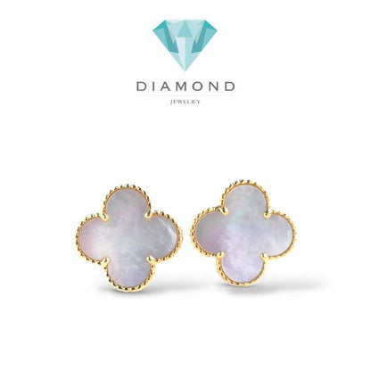 Magic MOP clover white vca earring 18k-Diamond Jewelry