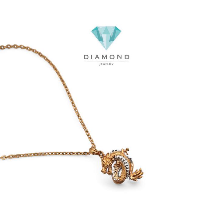Liontin Mas Naga 2 Warna-Diamond Jewelry