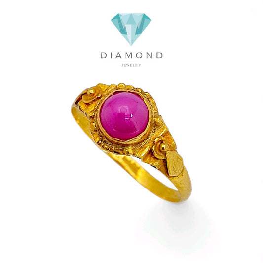 Pink Solitaire Gold Ring 23K / Cincin Emas Solitaire Pink 23K / 84CMSWP2