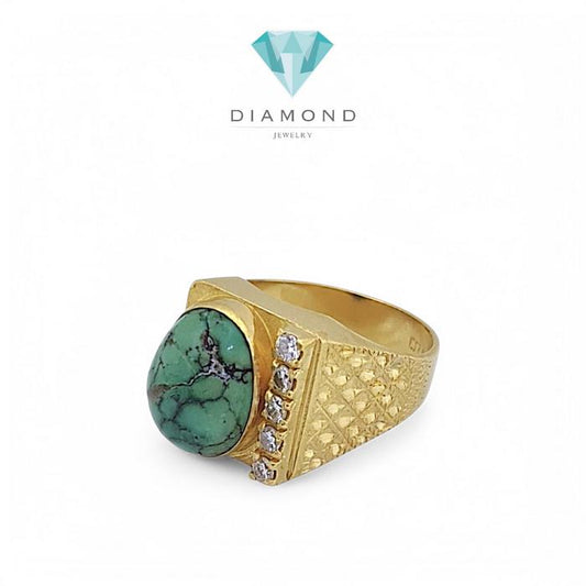 Turquoise Diamond Ring 18K / Diamond Jewelry