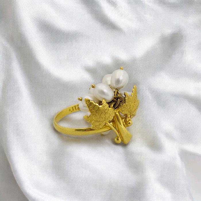 Cincin Emas Mutiara 23K-Diamond Jewelry- 143CMSWP5-HT