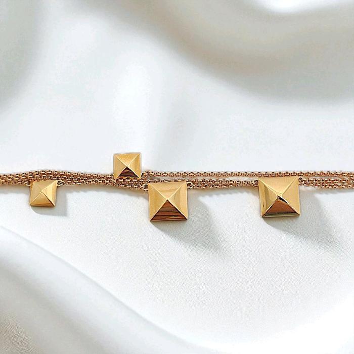 Clou H  GOLD Bracelet 18K / Diamond Jewelry 402GBD1566RY- GELANG EMAS CLOU H BRACELET/GELANG MAS H CLOU-HT