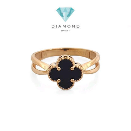 Clover Black Gold Ring 700K-Diamond Jewelry-420CMS237LS-HT