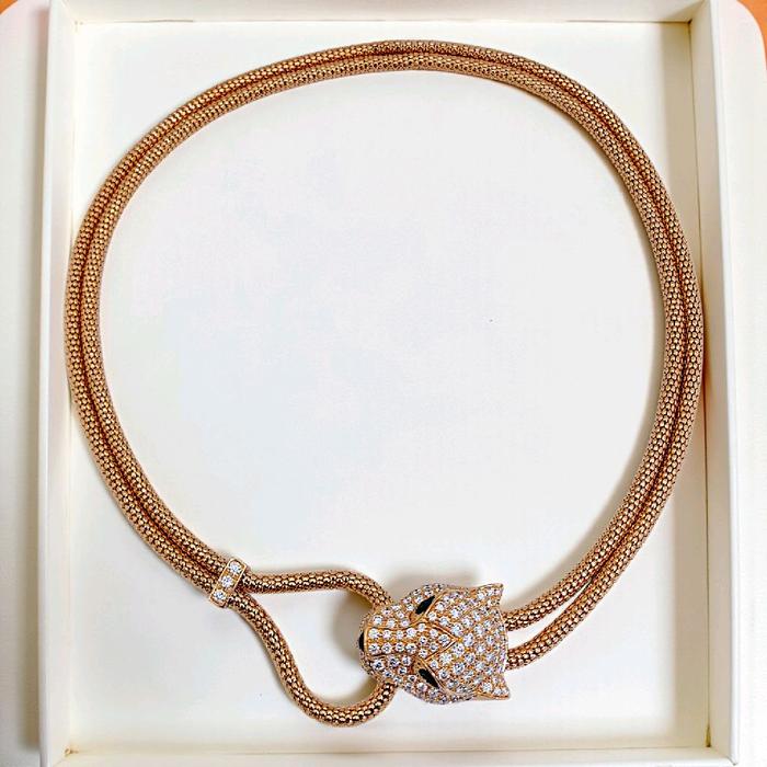 Panthere Diamond Necklace 18K / Kalung Panthere Berlian 18K / Diamond Jewelry-1KBD50LSNEW-HT