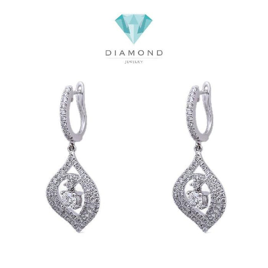 Diamond Earring klip spade solitaire18K / Diamond Jewelry