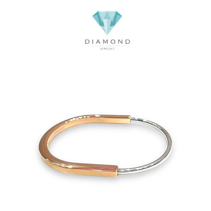 Lock Bracalet  all gold duo color mini gold 18k:Diamond Jewelry