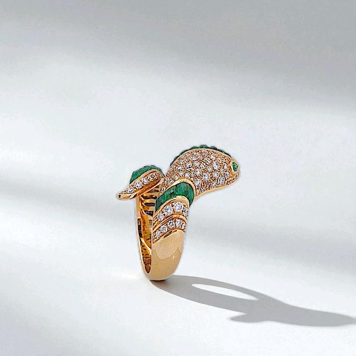 Emerald Ulo Serpenti Ring 18K / Cincin Emerald Ulo Serpenti 18K / Diamond Jewelry 14CBD33250RB