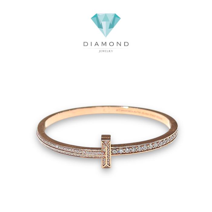 T1 Full Diamond Bangle/Gelang Berlian Model T1 Diamond Jewelry-5GBD20424DM-HT