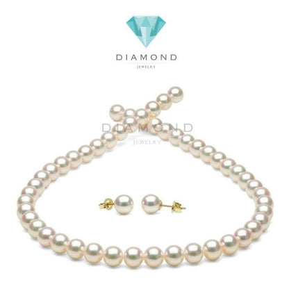 Akoya White pearl mutiara asli kalung/anting/gelang