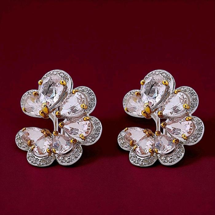 Flower Magonite Diamond Earring 18K / Diamond Jewelry 21ABGT671WP-HT