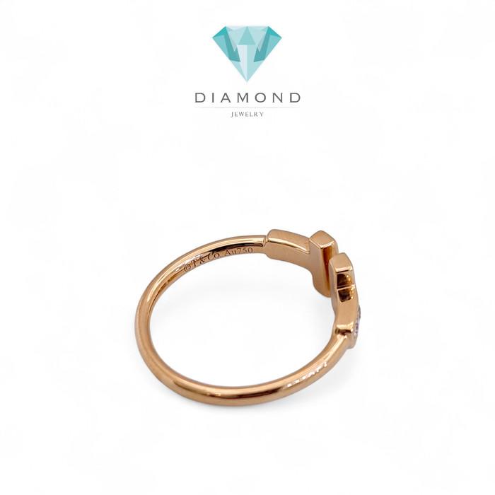 Double T Diamond Ring Rose Gold 18K/ Diamond Jewelry-79CBD39800AB-HT