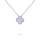 Chalcedony pendant clover white gold 18k -Diamond Jewelry
