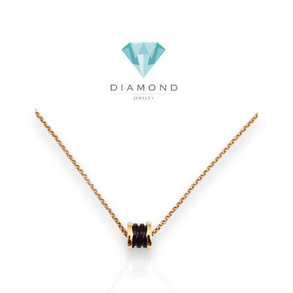 Onyx zero small pendant 18k rose gold bv - Diamond Jewelry - 176BKSM560RY