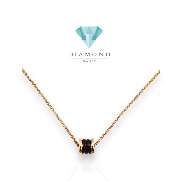 Onyx zero small pendant 18k rose gold bv - Diamond Jewelry - 176BKSM560RY