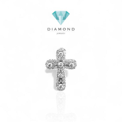 Kalung liontin salib maria/Illusion Diamond Cross Pendant18k-Diamond Jewelry
