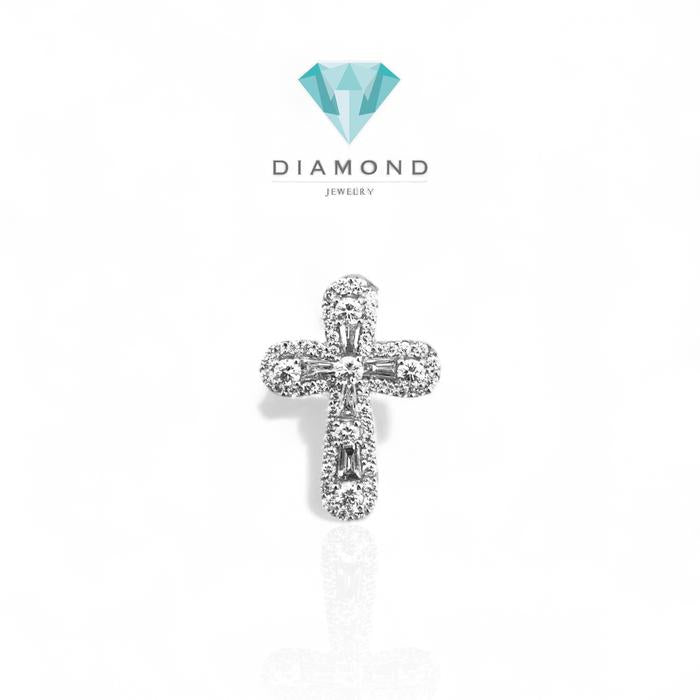 Kalung liontin salib maria/Illusion Diamond Cross Pendant18k-Diamond Jewelry
