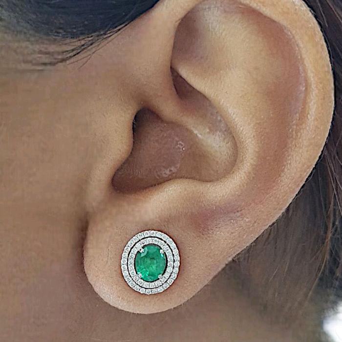 Emerald Diamond Earring 18K / Diamond Jewelry