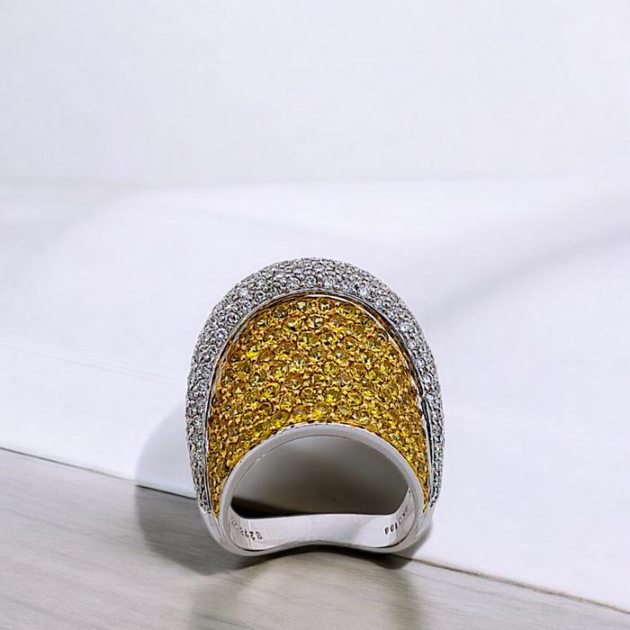 Yellow Diamond Ring 18K / Diamond Jewelry