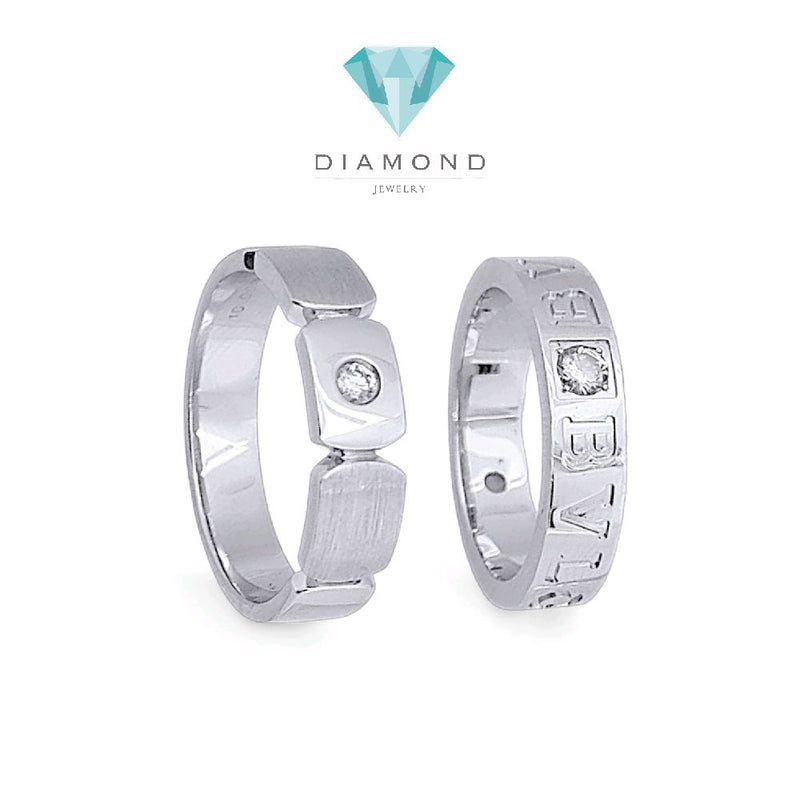 Wedding Diamond Ring 18K / Cincin Kawin Berlian 18K / Diamond Jewelry 87CBGT695WPLS - 90CBNKH7410WPLS