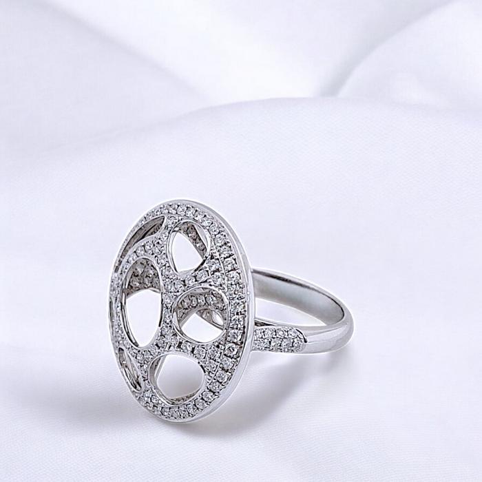 Circle Diamond Ring 18K / Diamond Jewelry