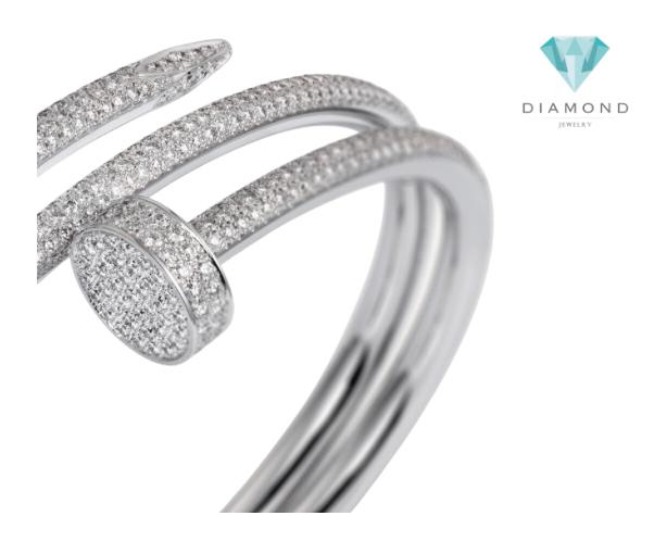 Double Juste Full Diamond bangle 18K gold Diamond Jewelry