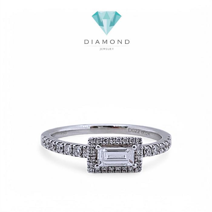Cincin berlian emerald solitaire 18K/ diamond ring emerald solitaire long/ cincin berlian kotak solitaire- diamond jewelry