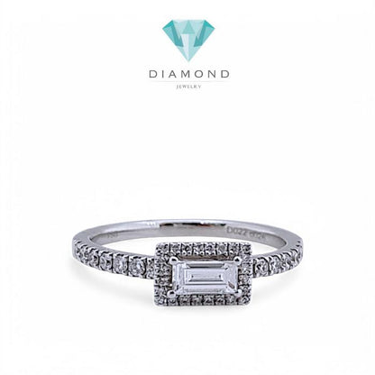 Cincin berlian emerald solitaire 18K/ diamond ring emerald solitaire long/ cincin berlian kotak solitaire- diamond jewelry