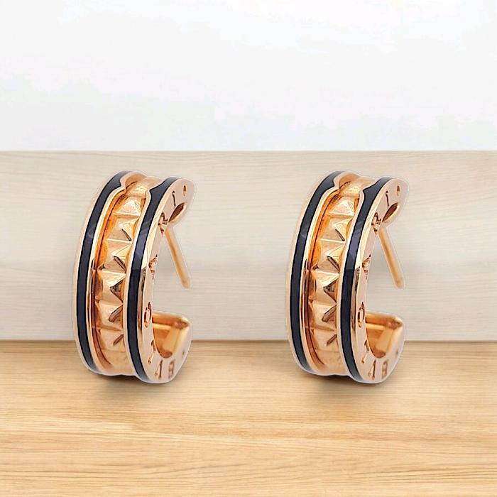 Hoop Onyx Earring 18K / Diamond Jewelry 379ABD1076RY