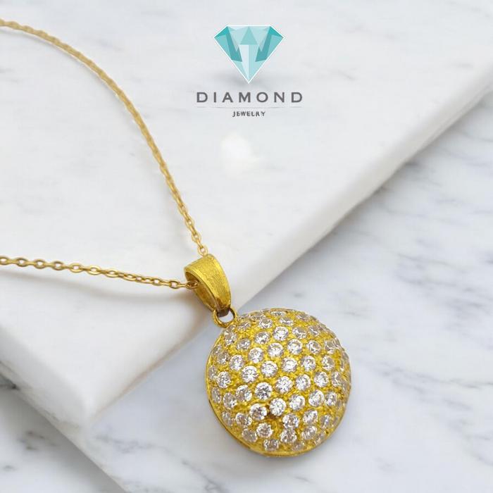 Liontin Mas Sirkon Model Bola 23K-Diamond Jewelry