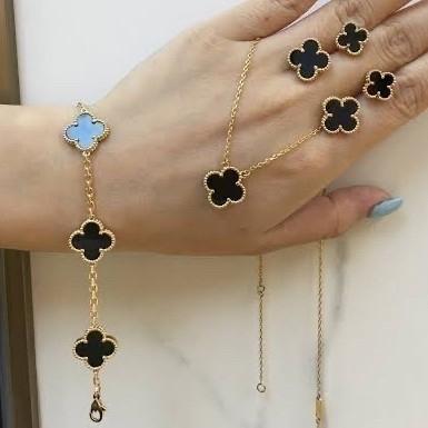 Black onyx clover vc alhambra black onyx/red 18K Gold Diamond Jewelry