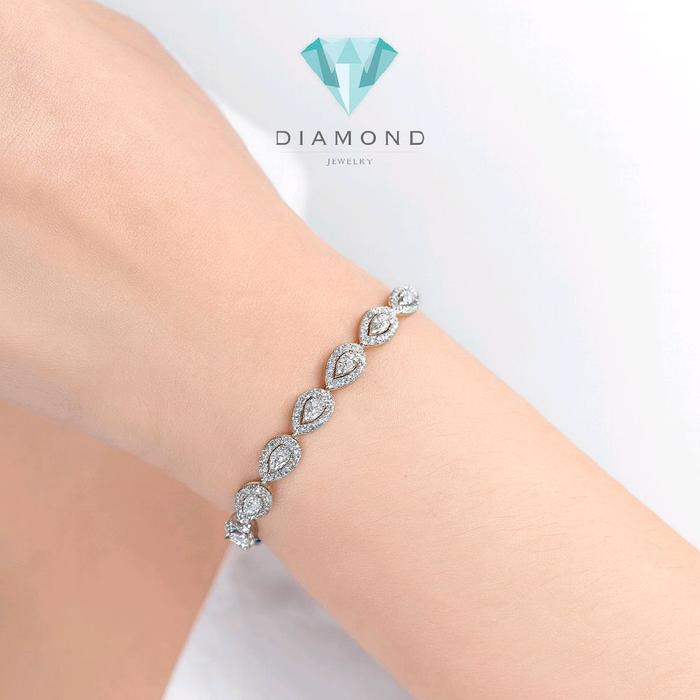 Tennis Tear Drop Bracelet 18K / Gelang Tennis Tear Drop 18K / Diamond Jewelry 393GB5200PGKLS-HT