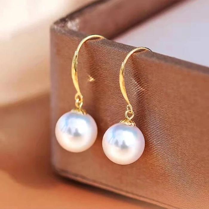 Akoya pearl earring white/yellow 18K Gold Diamond Jewelry