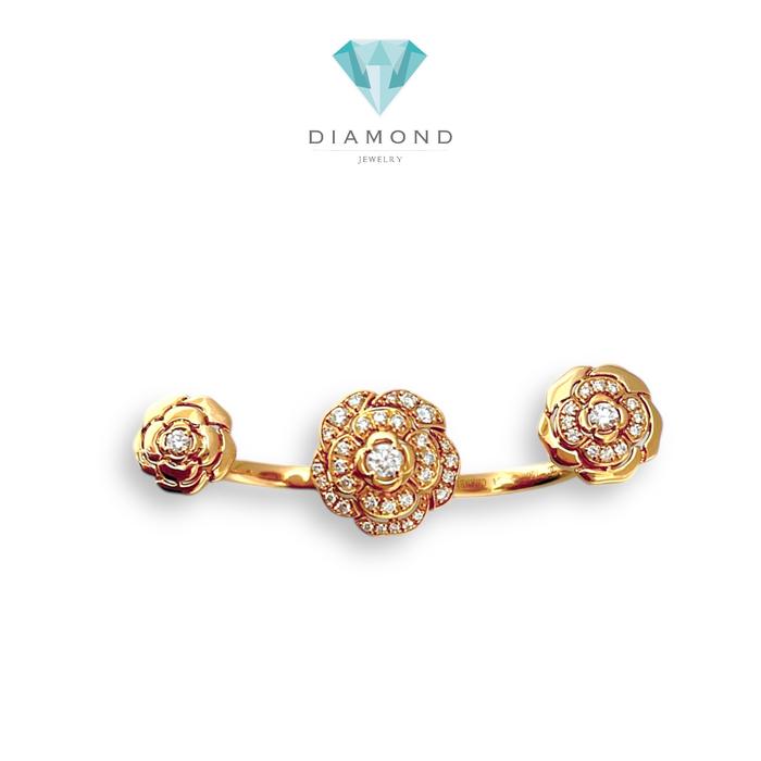 Camelia diamond flowerRing chn 18k / Diamond Jewelry/ Cincin Emas Perhiasan Berlian