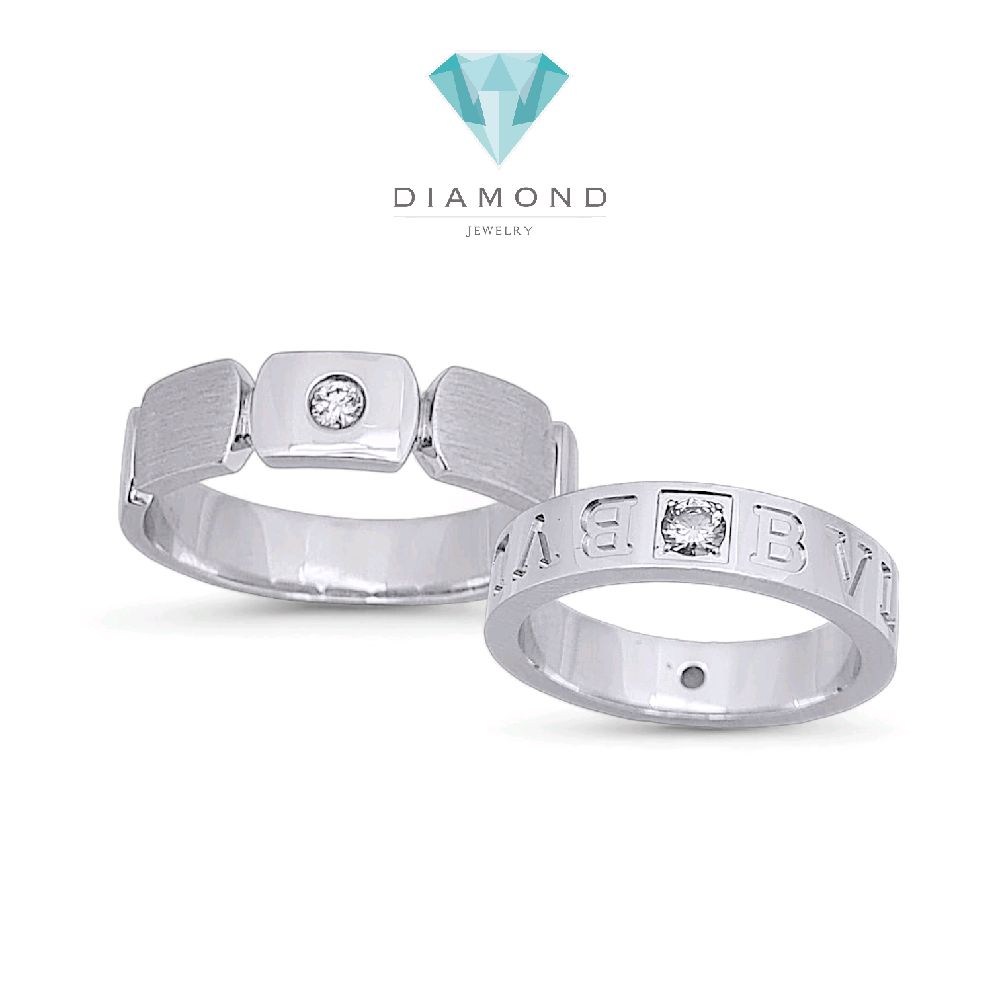 Wedding Diamond Ring 18K / Cincin Kawin Berlian 18K / Diamond Jewelry 87CBGT695WPLS - 90CBNKH7410WPLS