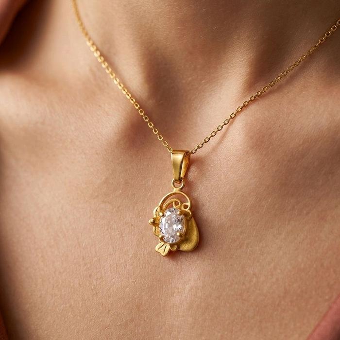 Gold Pendants Necklace 23K / Liontin Kalung Emas 23K / Diamond Jewelry / 255LMSWP3