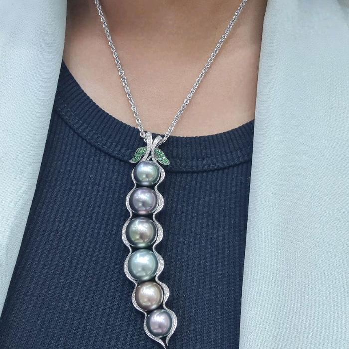 Liontin Peas Black Tahiti Peas Sout Sea Pearl Diamond 18K / Diamond Jewelry-359LM3440LSWP-HT
