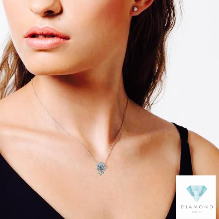 Flora Necklace Diamond White Gold 18K Diamond Jewelry-1KB5LSNEW-HT