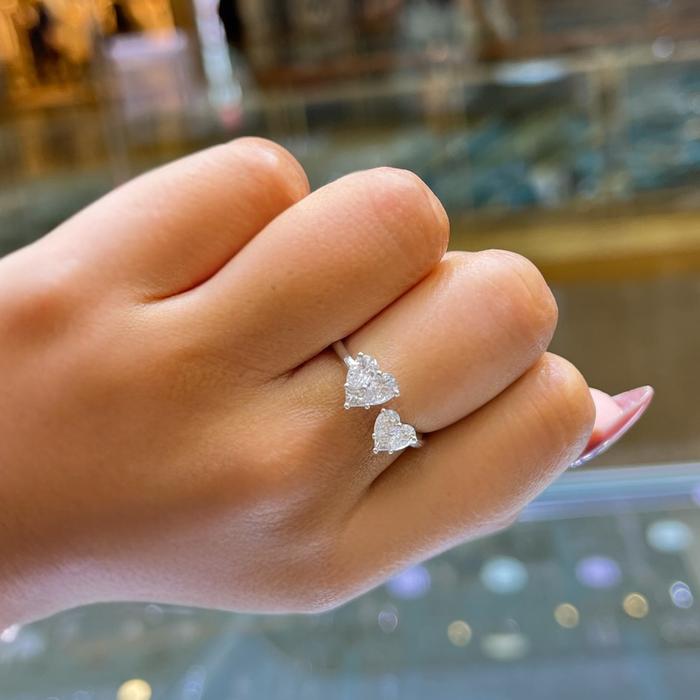 Duo Heart Ring / Cincin Berlian Model Love Diamond Jewelry-11CBGT43000LS-HT