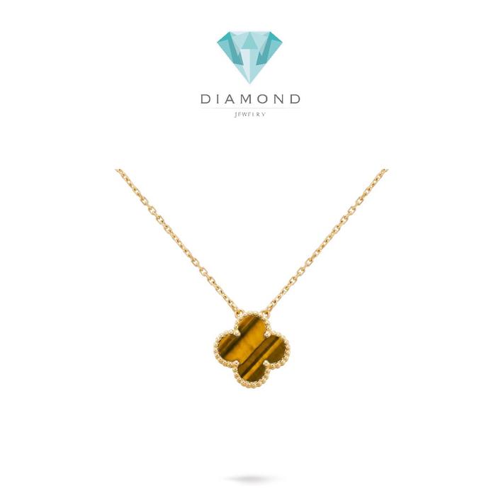 Clover Vintage Alhambra Tiger Eye pendant 18k Gold-Diamond Jewelry