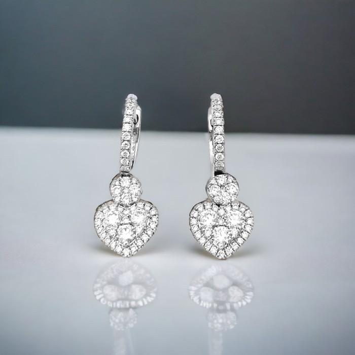 Heart Tristy Diamond Earring 18k-Diamond Jewelry