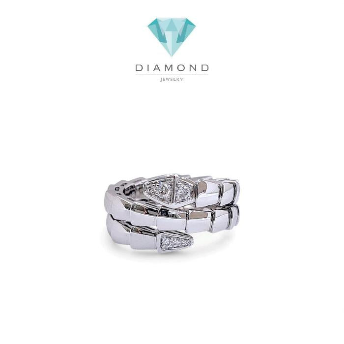 Ulo Serpenti White Diamond Ring 18K / Cincin Ulo Serpenti Emas Putih 18K / Diamond Jewelry-HT-397CBD13000RY-HT