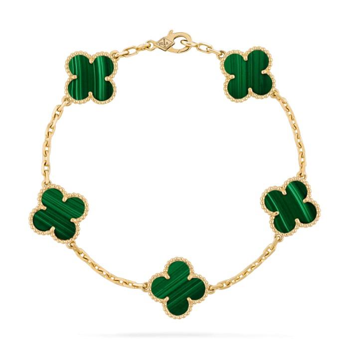 Vancleef alhambra green necklace Malechite Diamond jewelry