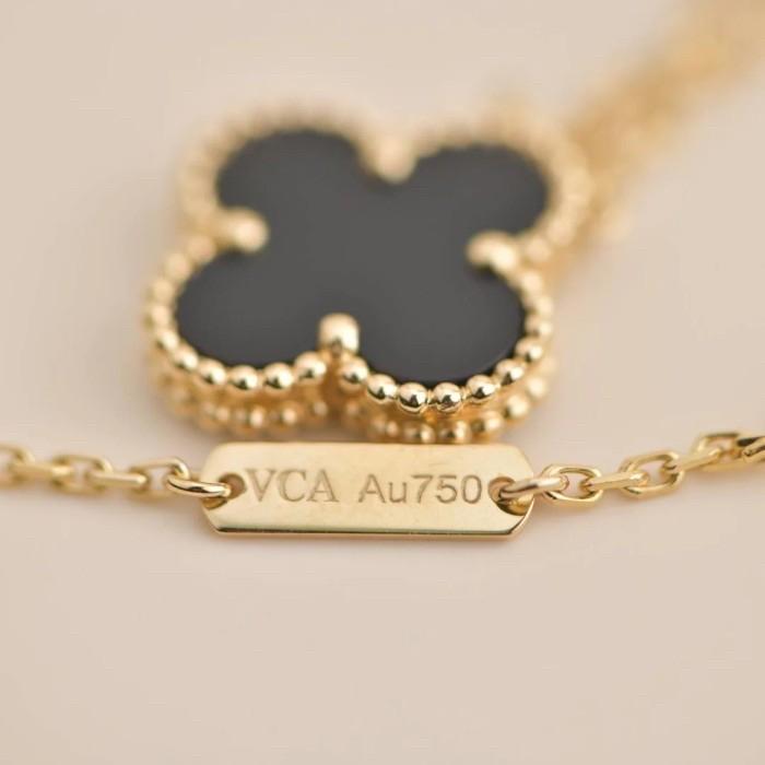 Clover Necklace/Earring Onyx 1 Clover/Kalung & Anting Emas Fashion 18K Diamond Jewelry-370KBD2000CHLS/262ABD742RY-HT