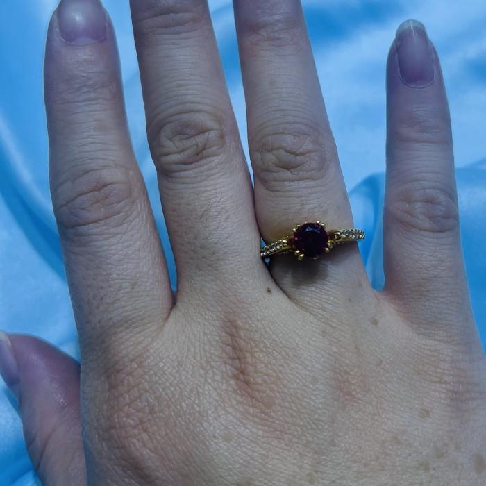 Redsor Red Solitaire 23K Gold Ring Diamond Jewelry-89CMSWP5-HT