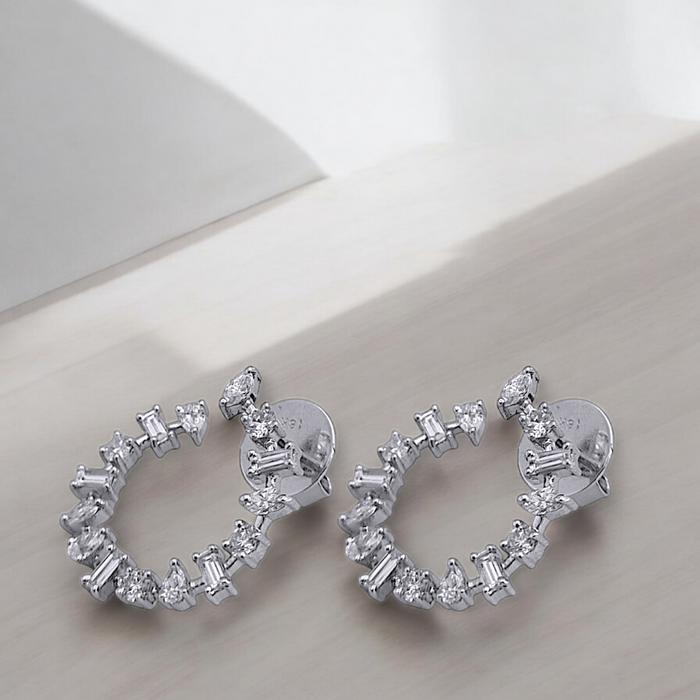 Hoop Diamond Earrings / Diamond Jewelry