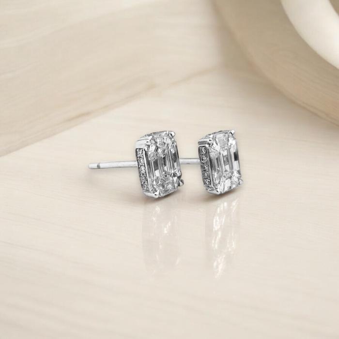 Diamond piecut emerald earring-anting berlian kotak 18k-Diamond Jewelry