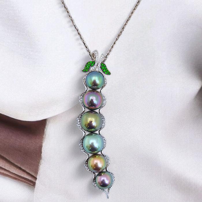 Liontin Peas Black Tahiti Peas Sout Sea Pearl Diamond 18K / Diamond Jewelry-359LM3440LSWP-HT