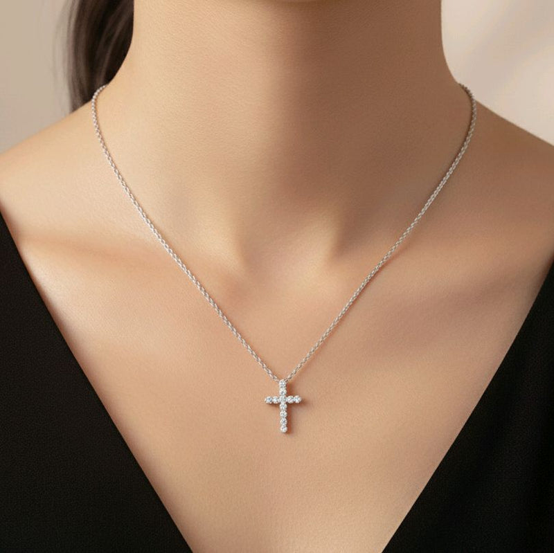Cross Diamond Necklace 18K / Kalung Salib Berlian 18K / Diamond Jewelry 122KB54000AB HT